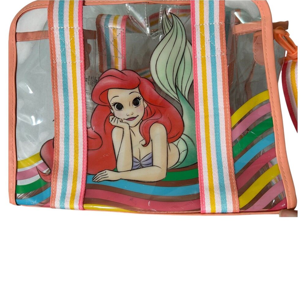Disney Ariel Clear Crossbody Bag Rainbow Strap Pink Trim Adjustable Strap - Picture 3 of 16